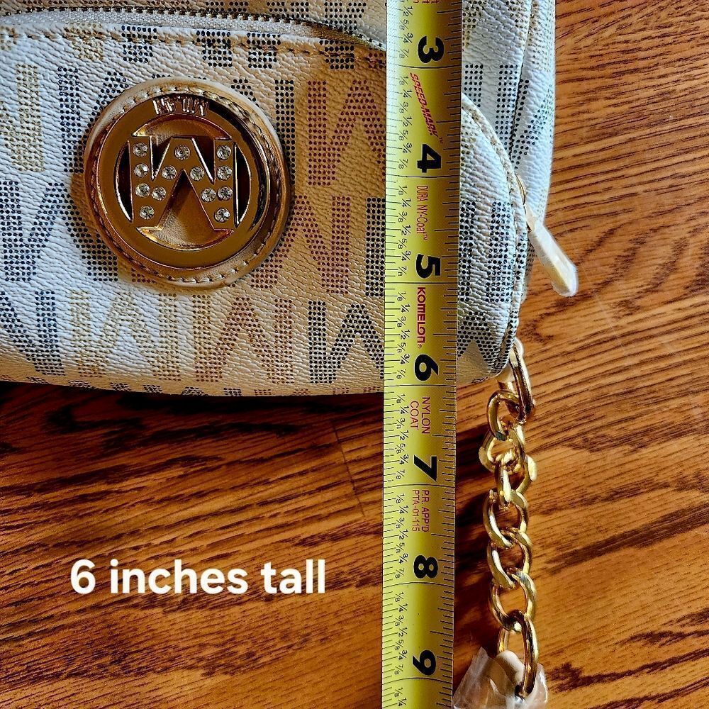 MILAN MKF Cream, Tan, And Black Vegan Crossbody Bag NEW! By Mia K WEDDING READY! - Picture 10 of 11
